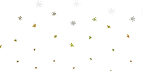 Light green, yellow vector pattern with coronavirus elements.