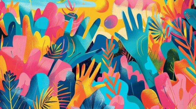 Intricate mural evolves with added layers of detail, Ai Generated