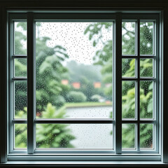 Naklejka premium rainy window, house, door, architecture, home, wall,frame 