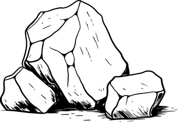 Pile of stones sketch drawing © safri
