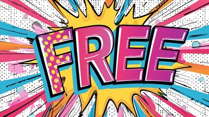 The word Free created in Pop Art.
