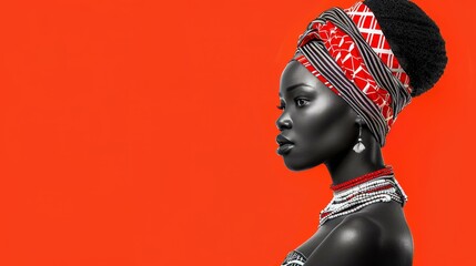 Stylish portrait of African ethnicity model. Creative fashion concept, Ai Generated