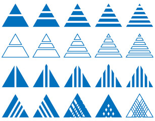 Fototapeta premium Pyramid chart geometry infographics triangle with many shapes in mathematics vector.