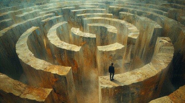 mind control and potential, a maze of thoughts illustrating the intricate power of the human mind with discipline and control