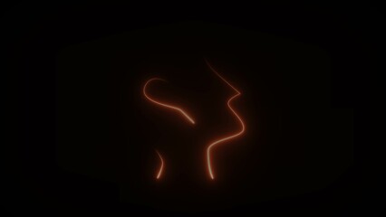 This is a neon icon of nose, ear and throt.