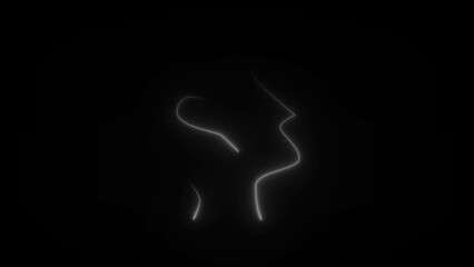 This is a neon icon of nose, ear and throt.