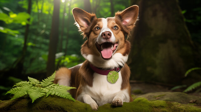 Double Exposure of a Border Collie in a forest illustration ~ Created using Generative AI - Powered by Adobe