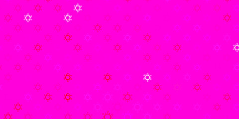 Light pink vector background with covid-19 symbols.