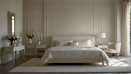 The pure white canvas, a gentle stroke of cream softly beckons, adding warmth to the pristine tableau ai_generated
