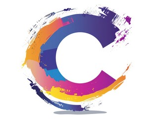 letter C icon color, white background