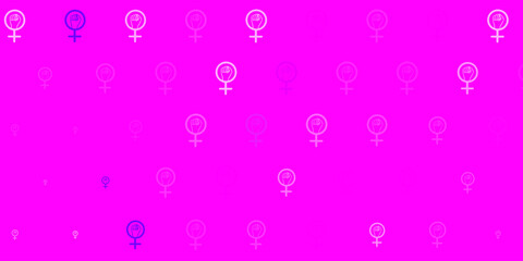 Light Purple vector pattern with feminism elements.