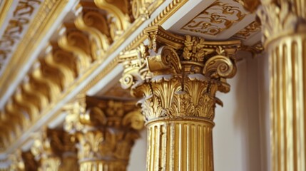 Obraz premium A tall column with intricate designs and gold accents