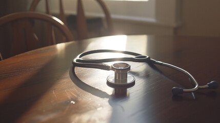 stethoscope on the table 
