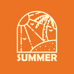 Summer vibes monoline badge design