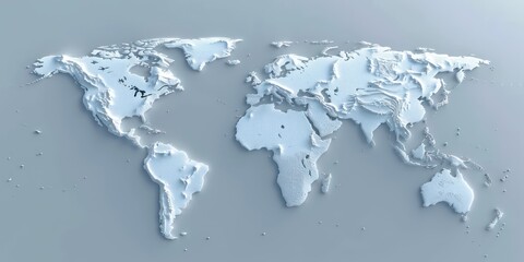 world map clean blue white