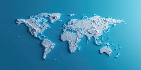 world map clean blue white
