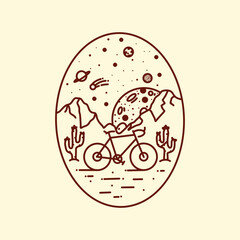 Hand drawn bicycle badges in vintage style