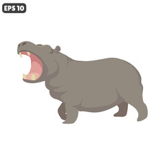 hippo animal vector isolate on white background