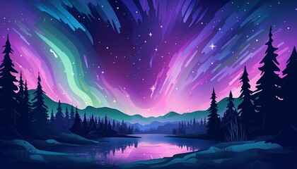 The photo shows a beautiful landscape with a starry night sky, aurora borealis, and a lake in the foreground.
