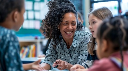 Authentic teacher-student connection. guiding, sharing, and nurturing in classroom