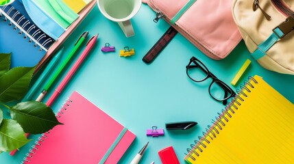 Eco-friendly school supplies - recycled notebooks, biodegradable pens, backpacks, lunchboxes