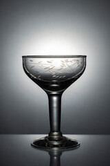 crystal glass on a black background