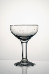empty glass on a white