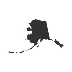 Alaskan Map Icon Silhouette Illustration. Alaska Vector Graphic Pictogram Symbol Clip Art. Doodle Sketch Black Sign.