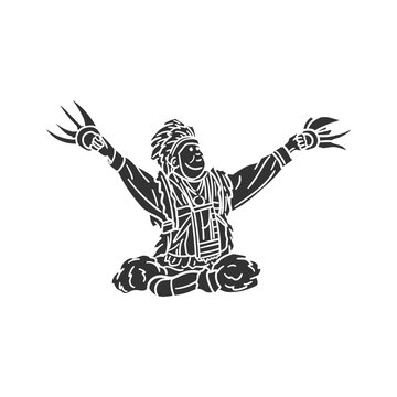 Ancient Cultures Icon Silhouette Illustration. Alaska Vector Graphic Pictogram Symbol Clip Art. Doodle Sketch Black Sign.