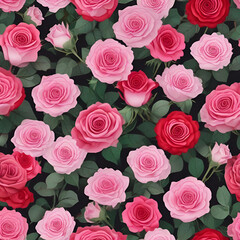 red and pink roses background