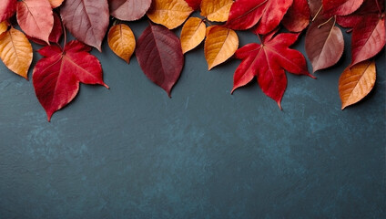 Fall Autumn Leaves Vivid Copy Space Plant