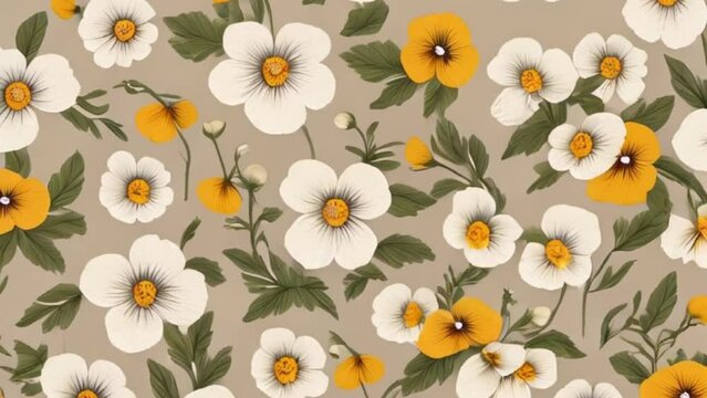 Small Floral Pattern with Cute Daisy motion