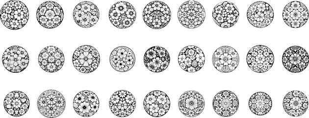 Vector set of flower mandala’s