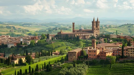 he medieval town of Siena, with its iconic Piazza del Campo and towering Gothic cathedral, nestled...
