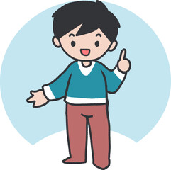 Informative Gesture Insightful Interaction by Boy Vector