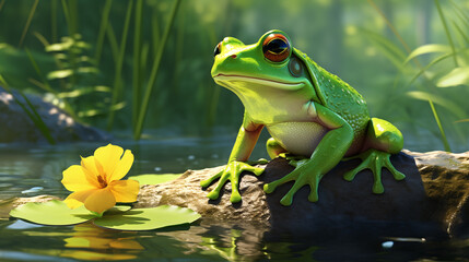 Obraz premium Toads and Frogs Image, Pattern Style, For Wallpaper, Desktop Background, Smartphone Cell Phone Case, Computer Screen, Cell Phone Screen, Smartphone Screen, 16:9 Format - PNG