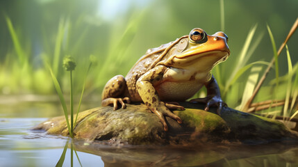 Obraz premium Toads and Frogs Image, Pattern Style, For Wallpaper, Desktop Background, Smartphone Cell Phone Case, Computer Screen, Cell Phone Screen, Smartphone Screen, 16:9 Format - PNG