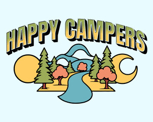 Outdoor Camping Vector Art, Illustration and Graphic