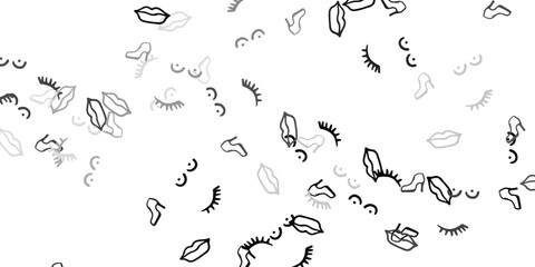 Light Gray vector texture with women's rights symbols.