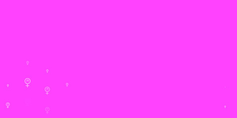 Obraz premium Light Purple vector backdrop with women power symbols.