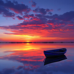 Morning Serenity: A Panoramic Sunrise over a Tranquil Lake