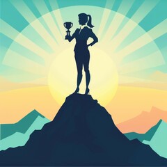 Triumphant success: in sports, in competition, in personal goals, victory celebration and business achievement, triumphant moment of success and accomplishment in corporate endeavors