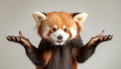 Fototapeta premium Curious Red Panda Shrugging