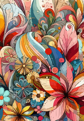 Artificial intelligence creation of flower illustrations.
