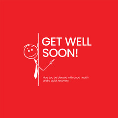 Get Well Soon Greeting Card Design - obrazy, fototapety, plakaty