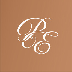luxury PE initials fashion logo - obrazy, fototapety, plakaty