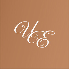 luxury EU initials fashion logo - obrazy, fototapety, plakaty