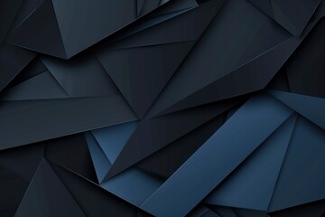 Modern black blue abstract background. Minimal. Color gradient. Dark. Web banner. Geometric shape. 3d effect. Lines stripes triangles. Design. Futuristic. Cut paper or metal effect - generative ai