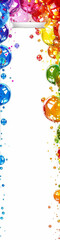 free space on the upper corner for title banner with a colorful balloons - obrazy, fototapety, plakaty
