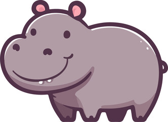 Fototapeta premium Hippopotamus illustration created by artificial intelligence. 
